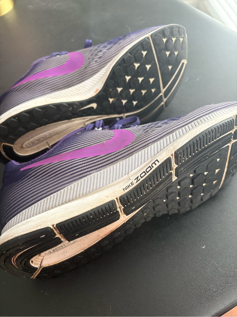 Nike Women’s Purple Athletic Shoes with Pink Swoosh - Picture 3 of 3